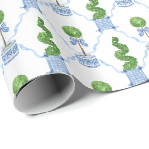 Chinoiserie Watercolor Topiaire Cadeaupapier