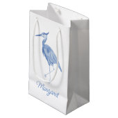 Chinoiserie Waterverf Blue Heron Klein Cadeauzakje (Voorkant Gekanteld)