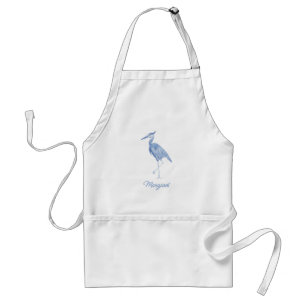 Chinoiserie Waterverf Blue Heron Standaard Schort
