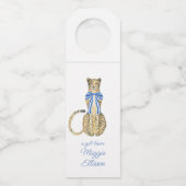 Chinoiserie Waterverf Bow Cheetah Flessenhanger (Voorkant)