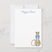 Chinoiserie Waterverf Bow Cheetah Note Cards Bedankkaart (Voorkant)