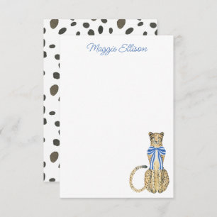Chinoiserie Waterverf Bow Cheetah Note Cards Bedankkaart