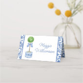 Chinoiserie Waterverf Bow Topiary Plaatskaarten (Voorkant)