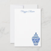 Chinoiserie Waterverf Ginger Jar Note Cards Bedankkaart (Voorkant)