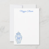 Chinoiserie Waterverf Ginger Jar Note Cards Bedankkaart (Voorkant)