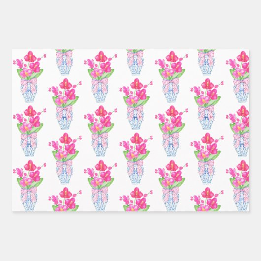 Chinoiserie Waterverf Ginger Jar Wrapping Paper (Voorkant)