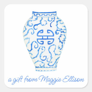Chinoiserie Waterverf Ginger Vase Gift Stickers