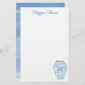 Chinoiserie Waterverf Ginger Vase Stationery Briefpapier (Voorkant / Achterkant)