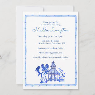 Chinoiserie Waterverf Pagoda Kaart