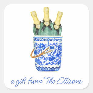 Chinoiserie Waterverf Wine Bucket Gift Stickers