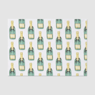 Chinoiserie Waterverf Wine Champagne Bottle Tissuepapier