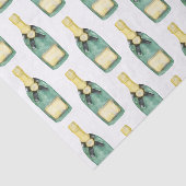 Chinoiserie Waterverf Wine Champagne Bottle Tissuepapier (Detail)