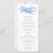 Chinoiserie Wedding Ceremony Program Blue Floral  (Achterkant)