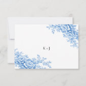 Chinoiserie Wedding Minimal Monogram RSVP QR Code (Achterkant)