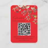 Chinoiserie Wedding Website RSVP QR Code  Informatiekaartje (Voorkant)