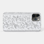 Chinoiserie Wit Bloemen Scroll Border Case-Mate iPhone Case (Achterkant (horizontaal))