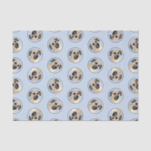 Chinook Drop Ear Painting Originele sledehond kuns Tissuepapier