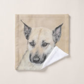 Chinook (gepunte oortjes) schilderen - oorspronkel bad handdoek (Wasdoekje)