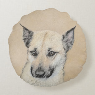 Chinook (gepunte oortjes) schilderen - oorspronkel rond kussen