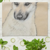 Chinook (gepunte oortjes) schilderen - oorspronkel theedoek (Gevouwen)