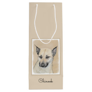 Chinook (gepunte oortjes) schilderen - oorspronkel wijn cadeautas