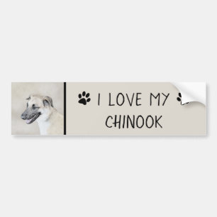 Chinook (Helikopter ars) schilderen - hond kunst Bumpersticker