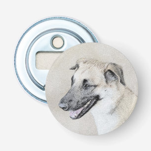 Chinook (Helikopter ars) schilderen - hond kunst Button Flesopener