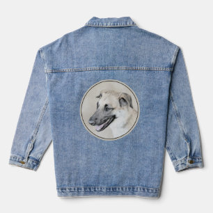 Chinook (Helikopter ars) schilderen - hond kunst Denim Jacket