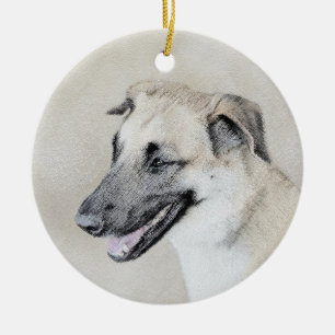 Chinook (Helikopter ars) schilderen - hond kunst Keramisch Ornament