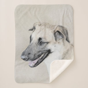 Chinook (Helikopter ars) schilderen - hond kunst Sherpa Deken