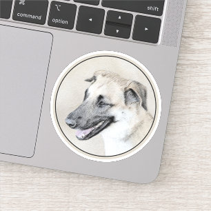 Chinook (Helikopter ars) schilderen - hond kunst Sticker