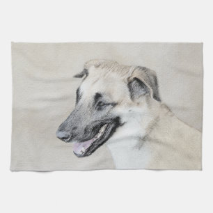 Chinook (Helikopter ars) schilderen - hond kunst Theedoek
