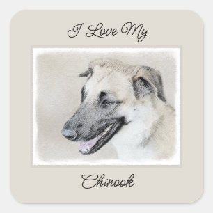 Chinook (Helikopter ars) schilderen - hond kunst Vierkante Sticker