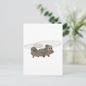 Chinook Helikopter Cartoon Briefkaart (Staand voorkant)