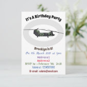 Chinook legerhelikopter cartoonillustratie kaart (Staand voorkant)