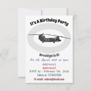 Chinook legerhelikopter cartoonillustratie kaart