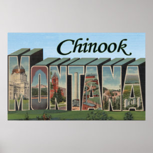 Chinook, Montana - grote letterscènes Poster