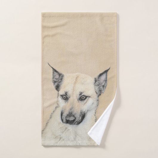Chinook (Oreilles Pointées) Peinture - Art Chien o (Serviette à main)