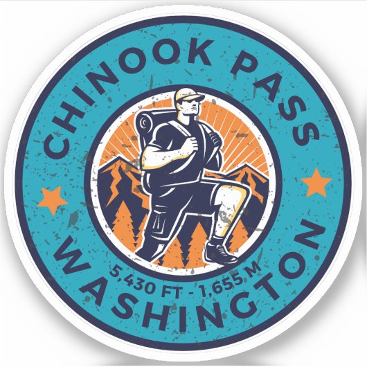 Chinook Pass Wandelen Californië Trials Sticker (Voorkant)