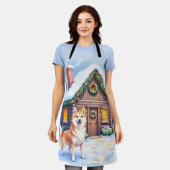 Chinook Rustic Log Cabin Christmas Art Schort (Gedragen)