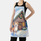 Chinook Rustic Log Cabin Christmas Art Schort (Insitu)