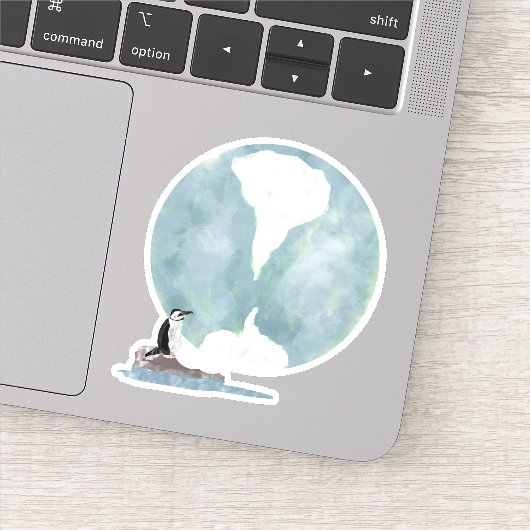 Chinstrap Penguin Dreams of Icy Earth Sticker (Detail)