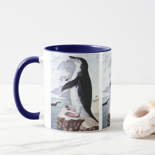 Chinstrap Penguin, vogels uit Antarctica Mok (Met donut)