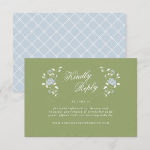 Chintz Bloem Sage Groen Online RSVP Kaart
