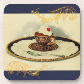  Chintz Cup Saucer Cacao Victoriaans Elegant Bier Onderzetter (Voorkant)