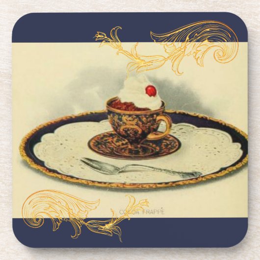 Chintz Cup Saucer Cacao Victoriaans Elegant Bier Onderzetter (Voorkant)