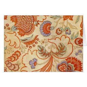 Chintz Floral Antique Terracotta Français Vintage