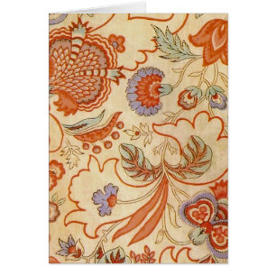 Chintz Floral Antique Terracotta Français Vintage