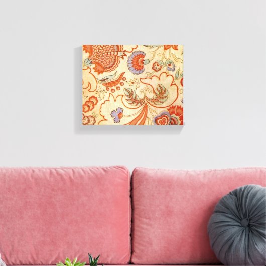 Chintz Paisley Antiek Floral Pattern Canvas Afdruk (Insitu (Woonkamer))