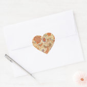 Chintz Paisley Antiek Floral Pattern Hart Sticker (Envelop)